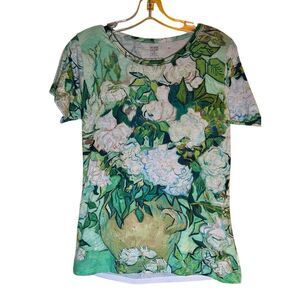 Roses by Vincent Van Gogh National Gallery Of Art T Shirt Women's Size Medium
